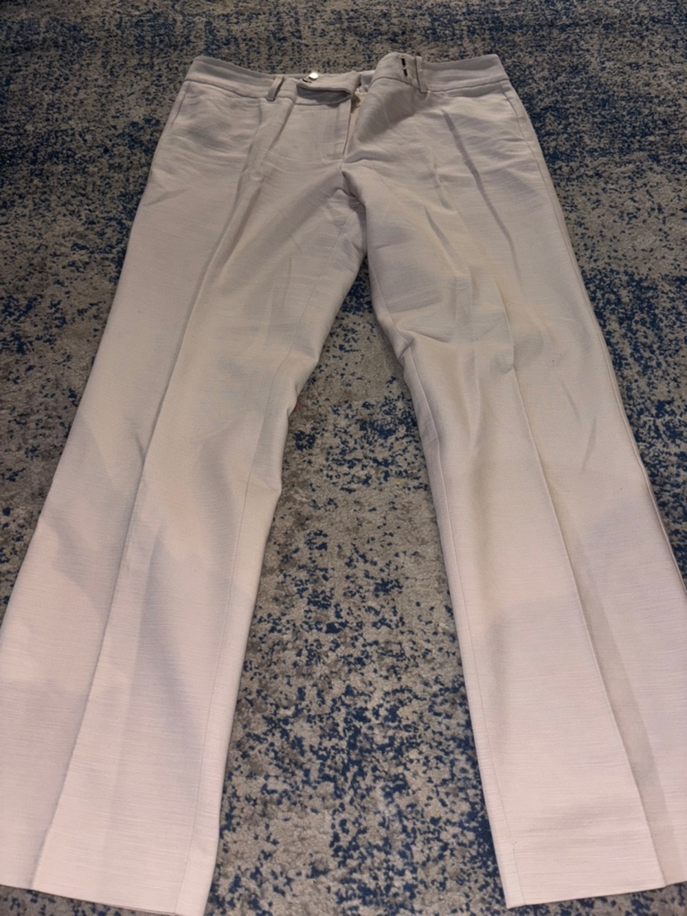 Ann Taylor Cream Straight Dress Pants